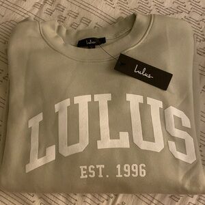 NWT Lulus Sage Green Anniversary Crew Neck Pullover Sweatshirt